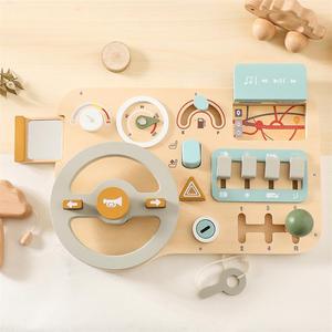 Asweets conception libre <span class=keywords><strong>Montessori</strong></span> occupé conseil bébé voiture volant enfant en bas âge jouets cadeau de noël pour enfants en bois occupé conseil - Product Image 2