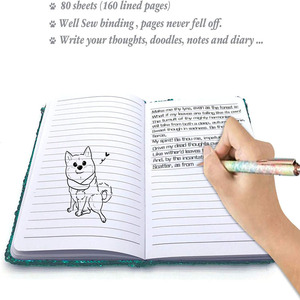 Logotipo personalizado niñas sirena A5 bordado <span class=keywords><strong>libro</strong></span> 80 hojas 160 páginas Color diario Bloc de notas 60 hojas cuaderno carpeta Bloc de notas - Product Image 4