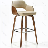 2025 luxe moderne tabouret de Bar rond velours métal bois cuisine comptoir hauteur chaise de Bar avec cuir pour meubles de salle à manger