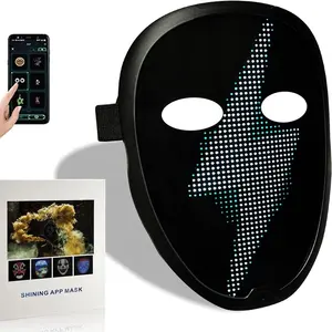 APPコントロールスマートLEDフェイスマスクプログラム可能な変更フェイスDIY写真パーティーディスプレイ用LEDライトマスクハロウィーン用