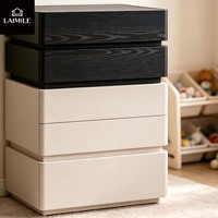 Commode moderne bicolore à plusieurs niveaux en placage de bois, meuble de rangement pour chambre à coucher, mobilier de maison OEM ODM