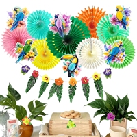 Fournitures de fête sur le thème de la jungle hawaïenne et des toucans tropicaux, décoration en forme de ruche, pendentif perroquet d'été, ensemble d'accessoires pour l'aménagement du lieu