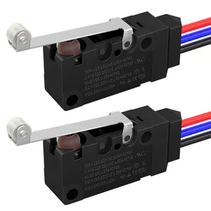 10A 125 250V Waterproof Limit Switch SPDT 3 PIN Micro Switch Pre-Wired Micorswitch With Long Straight Hinge Lever For Appliance