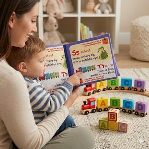Libro de tela KIDOGEN para aprender las letras del alfabeto, para niños pequeños de 2 a 4 años, educación temprana, fonética, con diseño colorido - Product Image 2