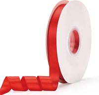 Grosir 5/8 inci 16mm pita Satin poliester wajah ganda bercetak Foil emas 100 yard untuk pembungkus Hadiah