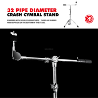 JBK Beatello 4-Piece Silver Metal Adjustable Drum Cymbal Stand Hardware Pack for Snare Drum Hi-Hat Straight Cymbal Professional