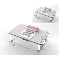 Table de manucure portable 3 en 1 Mini T1 pliable avec collecteur de poussière réglable et repose-bras pour salon