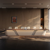 Table de conférence modulaire extensible haut de gamme italienne, style moderne et luxueux, en MDF de qualité E0, pour usage commercial, hôtelier et hospitalier