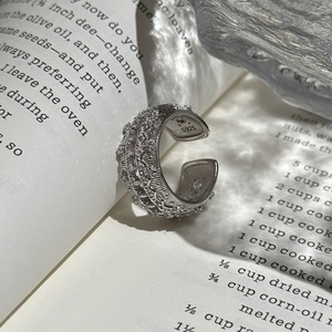 Anillo de Plata de Ley S925 con Diseño de Encaje Estilo Palacio y Patrón de Búho, Joyería Ligera, Simple y Moderna, Anillo Vintage con Incrustaciones de Flores Talladas - Product Image 4