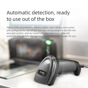 Lecteur de codes-barres filaire <span class=keywords><strong>USB</strong></span> ZEBER <span class=keywords><strong>DS2208</strong></span> 1D/2D, capteur CMOS, portée standard de numérisation A4, utilisation en supermarché, stockage - Product Image 5