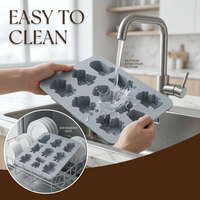 SILIKOLOVE Moule à gâteau personnalisé en forme de robot à 9 cavités, LFGB Platinum, antiadhésif, sans BPA, en silicone de qualité alimentaire, pour mousse et gâteaux