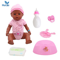 Huiye - Black Soft Silicone Reborn Dolls with Clothes Dress