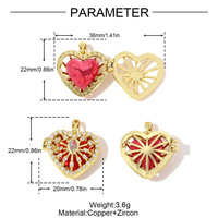 Manna Openbare Aardbeien Geschenkdoos Koper Zirkoon Kettinghanger voor Vrouwen Valentijnsdag Jubileum Verjaardag Cadeaus
