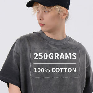 ผู้ผลิตเสื้อยืดคุณภาพสูงแบบกำหนดเอง เนื้อผ้าหนา 100% ผ้าฝ้าย ซักแบบวินเทจ ล้างสีแบบแอซิดวอช  โลโก้แบบดิสเทรส  ปรับแต่งได้ - Product Image 2