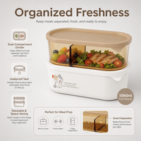 Boîte de conservation hermétique en verre borosilicate pour cuisine, micro-ondes, bureau, école, idéale pour les étudiants, pour une alimentation saine