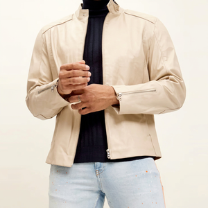 Chic personnalisé matelassé détail veste en cuir pour hommes et femmes élégant à la mode mode avant vêtements d'extérieur - Product Image 1