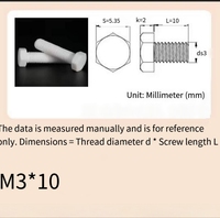 M2 M3 M4 M5 M6 M7 M8 M10 Blanc Noir Fente Entraînement Carbone PTFE PEEK Vis 70mm 80mm Longueur Din Standard pour les Ventes