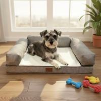 Meubles pour animaux de compagnie écologiques, lit orthopédique pour chien et chat en mousse alvéolée XL pour grands chiens, fond antidérapant, housse imperméable lavable