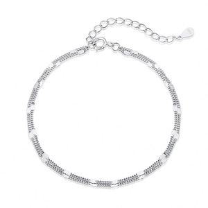 Dylam <b>Silver</b> Simple Gold Chain <b>Anklet</b> 18k Gold <b>Silver</b> Plated Women Flat Mariner <b>Anklet</b> Dainty Summer Beach <b>Anklets</b> for Women - Product Image 1