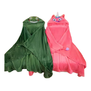 <span class=keywords><strong>Accappatoio</strong></span> con Cappuccio per Bambini in Pile a Tema Unicorno e Drago, Asciugamano da Bagno e da Spiaggia con Cappuccio - Product Image 1