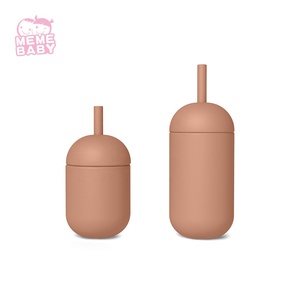 Botella de Silicona para Bebé de 350 ml de Alta Capacidad, Portátil, Antiderrames, con Diseño de Cápsula, Vaso de Silicona con Pajita Personalizado - Product Image 2