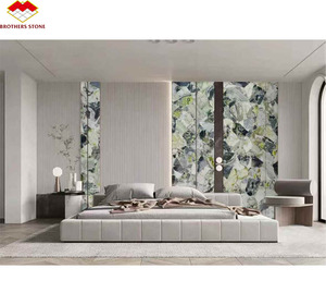 Jade de glace Marbre émeraude froid Jade vert de glace Marbre de luxe Pierre <span class=keywords><strong>Primavera</strong></span> Lux Beauté naturelle Panneau mural en marbre ardoise verte - Product Image 2