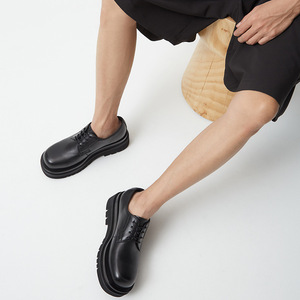 Zapatos de cuero con plataforma y punta ancha para hombre, estilo británico, suela gruesa, aumento de altura, primera capa de piel de vaca, con cordones - Product Image 3
