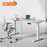 Bureau électrique à double moteur, réglable en hauteur sur 3 niveaux, pour ordinateur, avec fonction mémoire, pour position assise ou debout