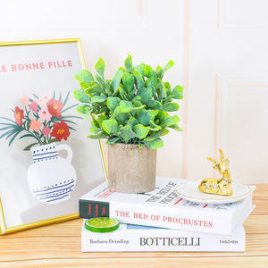 Mini plantes <span class=keywords><strong>de</strong></span> romarin <span class=keywords><strong>de</strong></span> verdure artificielle PE <span class=keywords><strong>en</strong></span> <span class=keywords><strong>pot</strong></span> fausses plantes pour la décoration intérieure pour étagère bureau salle <span class=keywords><strong>de</strong></span> bain Table basse Graduation - Product Image 1