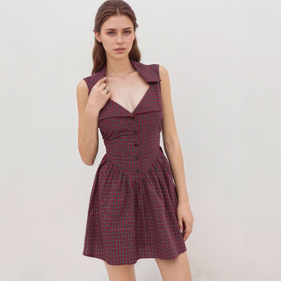 In Stock Red Plaid Shirt Dress Custom Design Available | Alibaba.com