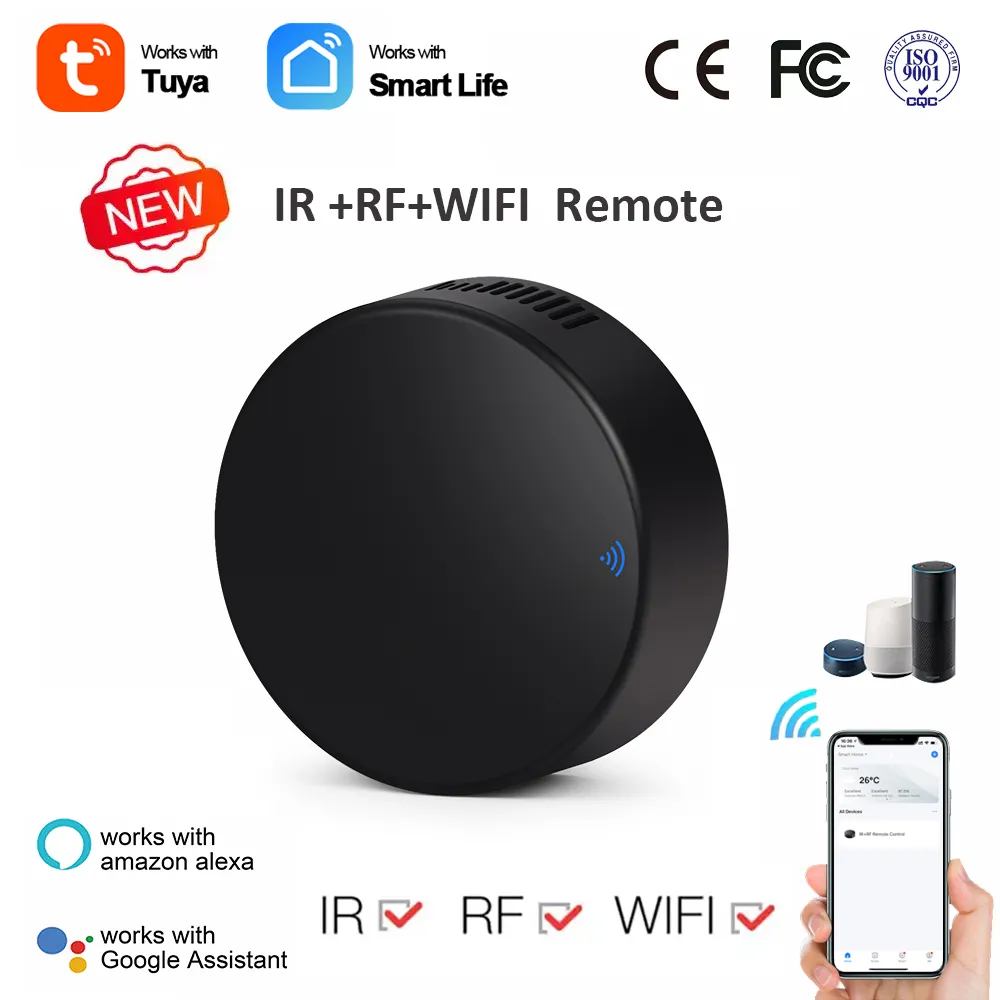 WALE Tuya wifi smart universal IR Controller infrared and RF433 Remote Controller for smart home work with amazon alexa google