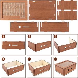 Hộp tiền bằng gỗ tái sử dụng hộp tiền người lớn hộp tiền hộp tiền bằng gỗ heo đất đếm ngược với 2000 đô la mục tiêu - Product Image 2