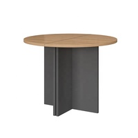 Noir Mdf Bois Moderne Rond Café Thé Bureau Feuille En Forme De Petits Espaces Livre Nidification Table Basse pour Bureau Salle De Pause