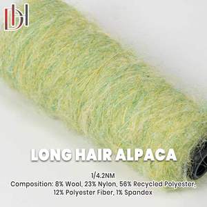 Fil d'alpaga à poils longs 1/4.2NM, 8% <span class=keywords><strong>laine</strong></span> mélangée à du polyester recyclé, moelleux et brossé, fantaisie - Product Image 4