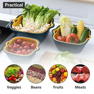 Juego de 6 Cestas Plegables de Plástico para Lavar Verduras y Frutas en el Fregadero de la Cocina, con Escurridor y Almacenamiento de Alimentos - Product Image 4