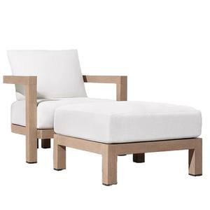 ชุดเฟอร์นิเจอร์ไม้สักกลางแจ้งแบบสั่งทำระดับไฮเอนด์ ดีไซน์ยุโรปเหนือ พร้อมเบาะกันน้ำและกันแดด สำหรับลานบ้าน ระเบียง และสวน - Product Image 3