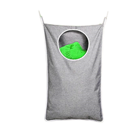 Sac panier à linge suspendu avec crochet pratique en nylon pliable économise de l'espace pour ranger les vêtements sales avec une grande capacité