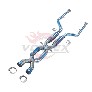 ท่อไอเสีย Vortex Titanium X-Pipe สำหรับ BMW E92 M3 4.0L V8 S65 OEM+ Valvetronic Performance Racing Exhaust Mid Pipe แบบ Pie-cut สีฟ้าไหม้ - Product Image 4