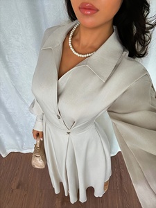 Kaftano Tradizionale Musulmano EID Dubai <span class=keywords><strong>Turchia</strong></span>, Tinta Unita, Semplice, Modesto, Tessuto Traspirante Ricamato, Taglia Unica - Product Image 5