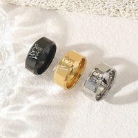 Anneau de mode religieux en acier inoxydable plaqué or 18 carats, Coran islamique musulman, pour femmes et hommes, cadeaux en gros, nouvel an