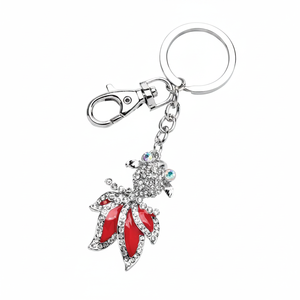 Portachiavi a forma di pesce in cristallo, accessorio senza scatola - Product Image 2