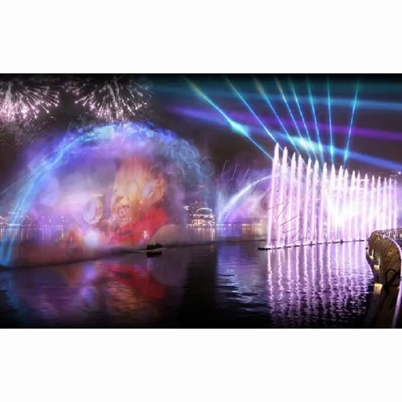 Hoge Lumen Projector 3d Water Projectie Buiten Muzikale Film Waterscherm Met Laser