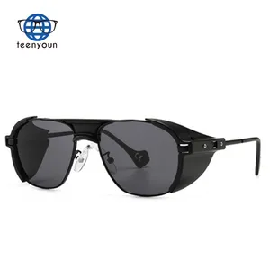 Teenyoun Fashion Steampunk Style Vintage Side Shield Sunglasses Men Ins Popular Cool Brand Design Glasses Uv400 Shades Eyewear