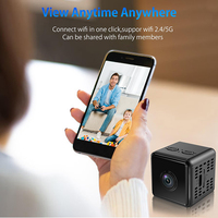 Mini Caméra WiFi 1080p Ultra-Compacte pour Domicile avec Vision Nocturne et Détection de Mouvement, Caméra de Sécurité Intérieure sans Fil