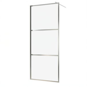 Paroi de douche en verre ESG transparente 45,3 x 76,8 cm avec cadre, design minimaliste - Product Image 1