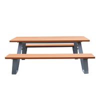 Table de pique-nique en bois WPC avec bancs, extérieur, public, commercial, moderne, parc scolaire, extérieur, restaurant, jardin, terrasse, table à manger