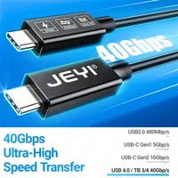 Cable USB4 JEYI Thunderbolt 4 3, 40 Gbps, 240 W, Carga Rápida, Material TPE, Multifunción, USB Tipo C para EGPU, SSD, iPad, MacBook Air