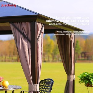 Gazebo <span class=keywords><strong>in</strong></span> <span class=keywords><strong>Ferro</strong></span> <span class=keywords><strong>Battuto</strong></span> Stile Europeo per Cortile Esterno, Terrazza di Villa, Tetto Singolo Mobile Antivento - Product Image 3
