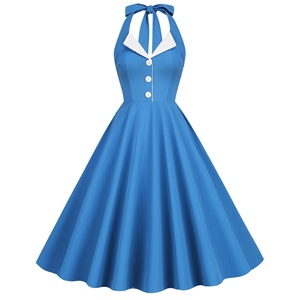 sachin and babi light blue dress Vintage Abstract Print Halter Dress – ThisBlueBird