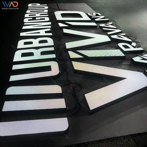 Enseigne LED lumineuse frontale vibrante pour bâtiment, lettres 3D en relief pour la décoration de hall d'hôtel de luxe et de façade de bar de boîte de nuit - Product Image 2